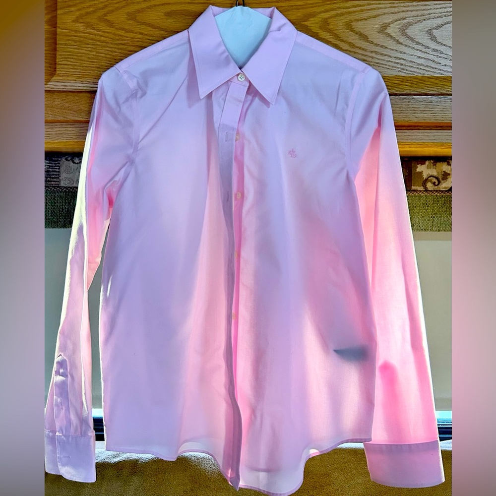 Lauren by Ralph Lauren pink button down blouse